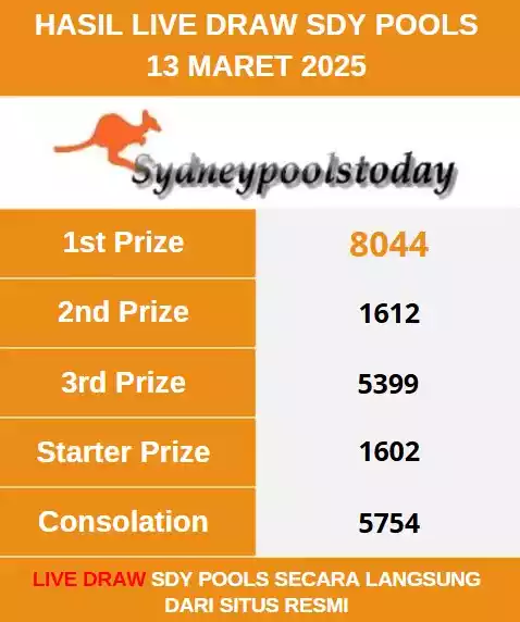 Live Draw Sdy 13 Maret 2025