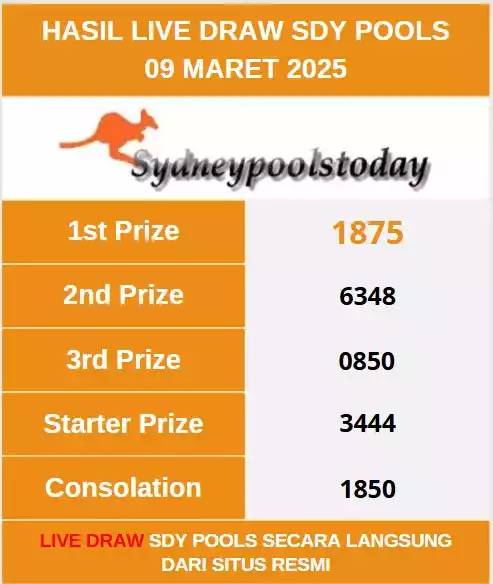 Live Draw Sdy 9 Maret 2025